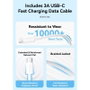 Vention Cargador de Pared 20W con USB-C y Cable USB-C Blanco G16W0-EU